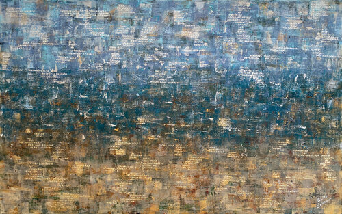 Drowned Land 01 | Doggerland | abstract landscape of the beach and the sea von Elise Eekhout, Malerei kaufen auf Singulart