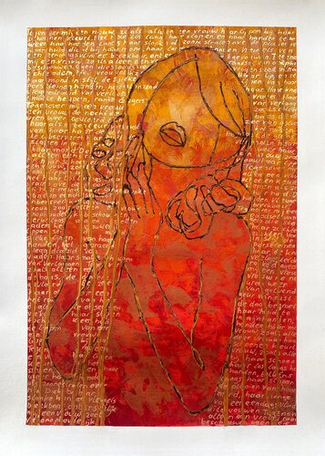 This Woman | Elegant nude in the shower van Elise Eekhout, Werk op papier te koop op Singulart