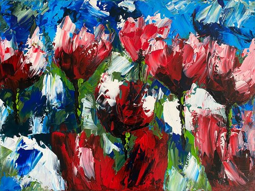 The Taste of Colors 04 | Abstract Tulips van Elise Eekhout, Schilderij te koop op Singulart