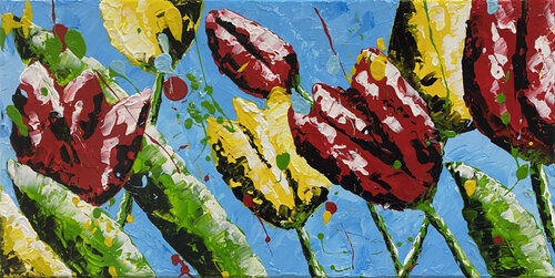 The Taste of Colors 07 | Abstract Tulips van Elise Eekhout, Schilderij te koop op Singulart