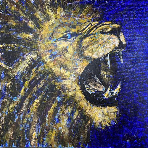 Aslan | Roaring Lion von Elise Eekhout, Malerei kaufen auf Singulart