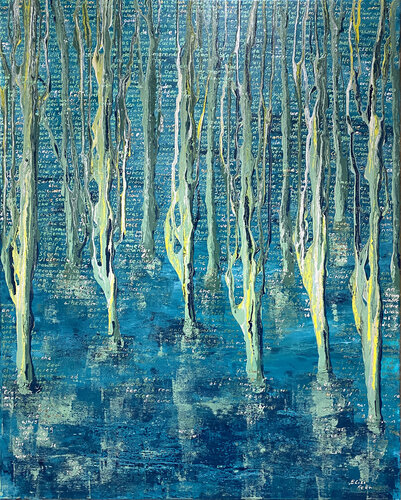 Drowned Forest 01 | Petrified trees von Elise Eekhout, Malerei kaufen auf Singulart