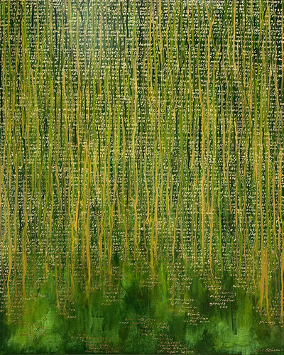 Hidden Life 04 | abstract forest in spring van Elise Eekhout, Schilderij te koop op Singulart