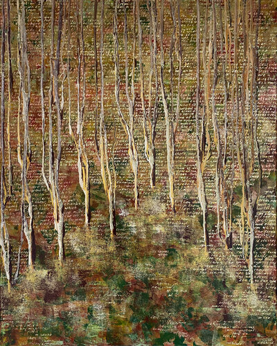 Autumn 04 | abstract forest in fall van Elise Eekhout, Schilderij te koop op Singulart