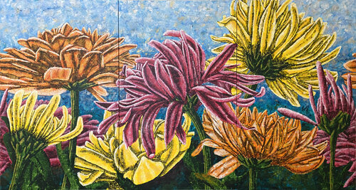 Emperor’s Fairy Tale Forest | Chrysanthemum floral von Elise Eekhout, Malerei kaufen auf Singulart