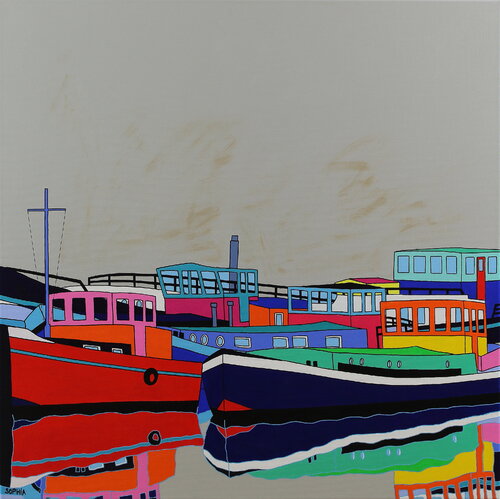 "Haven"/ Harbour van Sophia Heeres, Schilderij te koop op Singulart