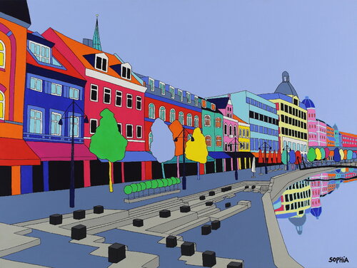 Åboulevarden Aarhus (Denmark) di Sophia Heeres, Pittura in vendita su Singulart