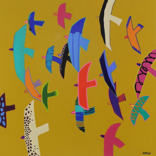 "Lucht Dansers" / Air Dancers von Sophia Heeres, Malerei kaufen auf Singulart