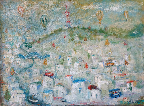 My Town (Tbilisi) van Spaco Kacharava, Schilderij te koop op Singulart