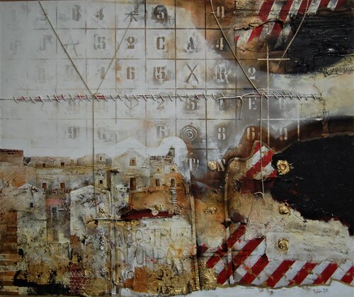"La ricostruzione di un paesaggio" van Fulvio Dot, Schilderij te koop op Singulart