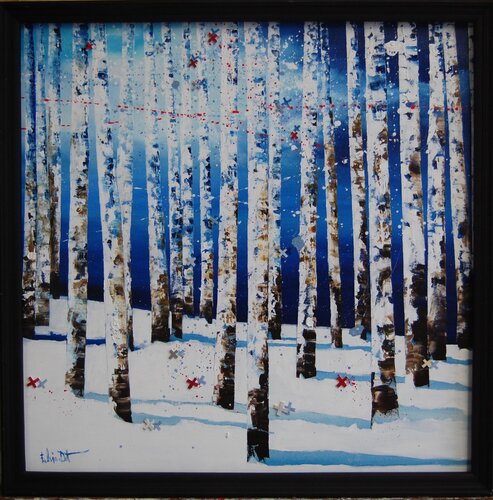 Piccole tracce su bianco - Azzurro di Fulvio Dot, Pittura in vendita su Singulart