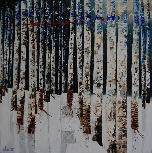 Piccole tracce su bianco - Blu by Fulvio Dot, 油畫 for Sale on Singulart