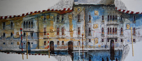 Cartoline dal futuro (Canal grande) van Fulvio Dot, Schilderij te koop op Singulart