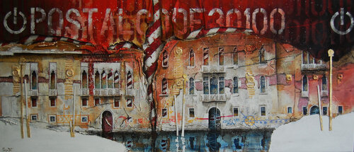 Cartoline dal futuro (Quello che rimane) van Fulvio Dot, Schilderij te koop op Singulart