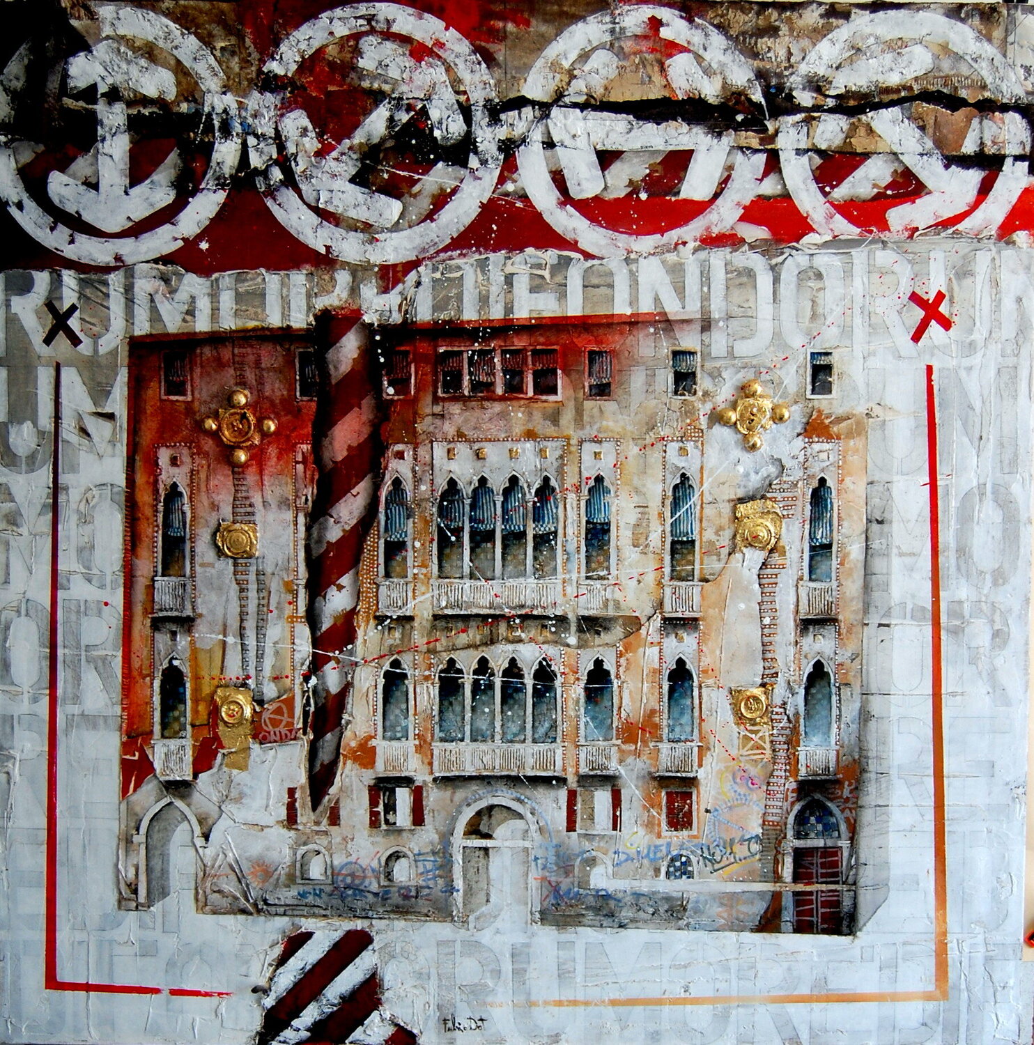 Cartoline dal futuro (gioielli) Fulvio Dot Dipinto originale in vendita