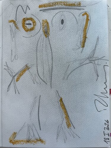 L’oiseau noir et jaune by Paul Yves POUMAY, Drawing for Sale on Singulart