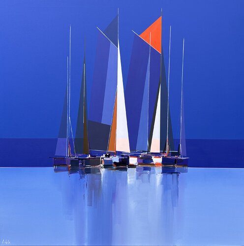 Blue ambiance van Lionel Chevalier, Schilderij te koop op Singulart