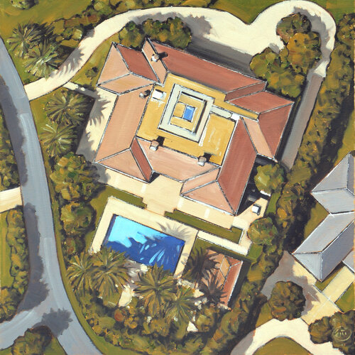 Villa california 220415 van Dominique Emard, Schilderij te koop op Singulart