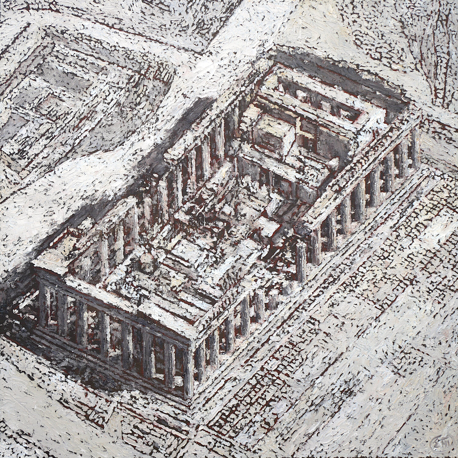 Parthénon, Acropole d'Athènes 221008 Dominique Emard Dipinto originale in vendita