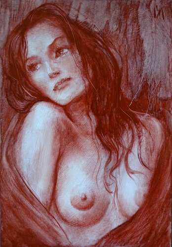 Etude de portrait sanguine van Isabel Mahe, Schilderij te koop op Singulart