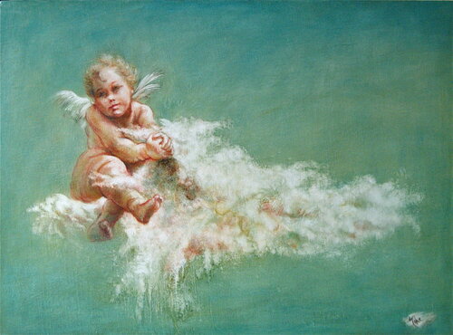 👼L'Ange de la Pluie 👼The Rain Angel 👼Der Regenengel von Isabel Mahe, Malerei kaufen auf Singulart