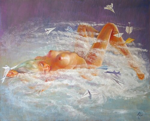 ⛅️7ème Ciel ⛅️7th Heaven ⛅️ 7. Himmel di Isabel Mahe, Pittura in vendita su Singulart