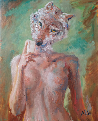 🐺 La Louve 🐺 She-Wolf 🐺 Die Wölfin by Isabel Mahe, Painting for Sale on Singulart