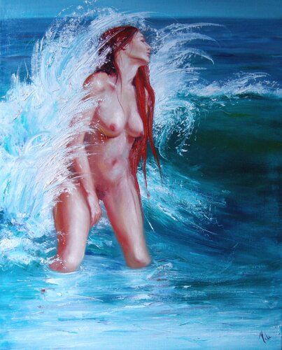 🌊 Nouvelle Vague 🌊 New Wave van Isabel Mahe, Schilderij te koop op Singulart