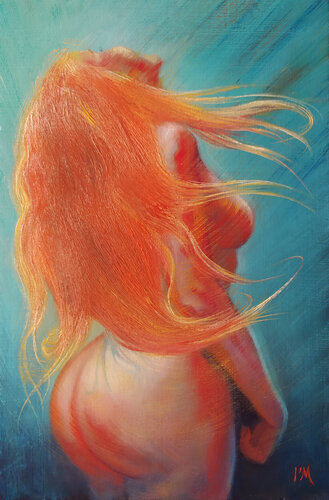 👩‍🦰 Cheveux au vent 👩‍🦰 Hair flying von Isabel Mahe, Malerei kaufen auf Singulart