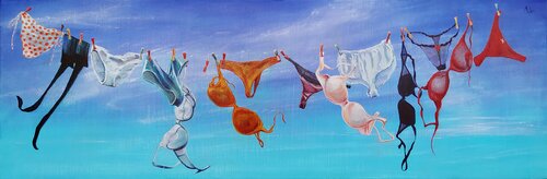 LINGERIE 👙en plein air 👙in the open air 👙im Freien von Isabel Mahe, Malerei kaufen auf Singulart