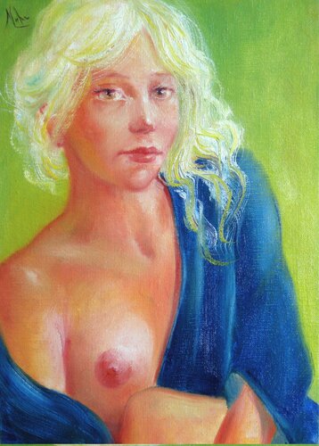 Portrait d'une Blonde (Étude) van Isabel Mahe, Schilderij te koop op Singulart