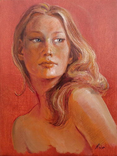 Les yeux gris ( Grey eyes ) van Isabel Mahe, Schilderij te koop op Singulart