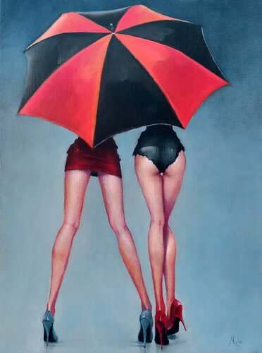 🌂Parapluie Nucléaire 🌂Nuclear Umbrella 🌂Nuklearer Regenschirm von Isabel Mahe, Malerei kaufen auf Singulart