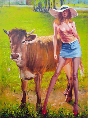 🐮 La Limousine de Isabel Mahe, Pintura a la venta en Singulart