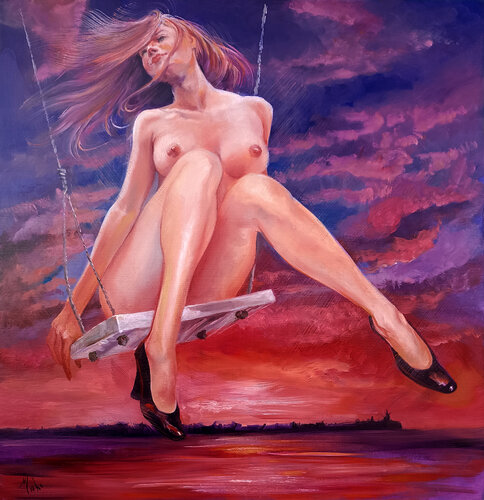 ⚖️ Mon Cœur balance ⚖️ My Heart swings ⚖️ Mein Herz schwingt von Isabel Mahe, Malerei kaufen auf Singulart