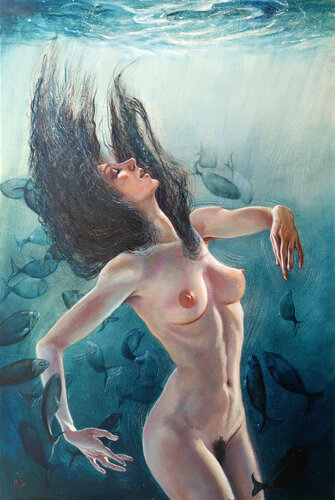 🦈De Profundis Clamavi par Isabel Mahe, Peinture en vente sur Singulart