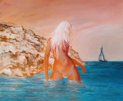 🌊 Goélette 🌊 Schooner 🌊 Schoner van Isabel Mahe, Schilderij te koop op Singulart