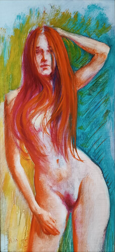 💘 Toute Nue 💘 Fully Naked 💘 Völlig nackt von Isabel Mahe, Malerei kaufen auf Singulart