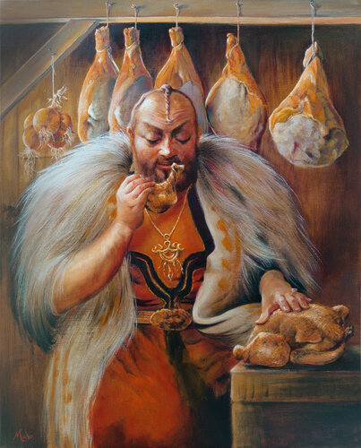 🍗 Les jambons 🍗 The hams 🍗 Die Schinken von Isabel Mahe, Malerei kaufen auf Singulart