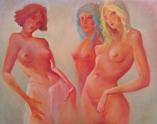 💐3 Grâces 💐3 Grazien von Isabel Mahe, Malerei kaufen auf Singulart