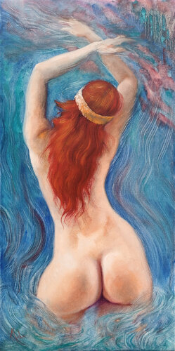 🌊 L'eau vive 🌊 Living water 🌊 Lebendiges Wasser par Isabel Mahe, Peinture en vente sur Singulart