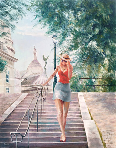 👼🏻 L'Archange de Montmartre von Isabel Mahe, Malerei kaufen auf Singulart