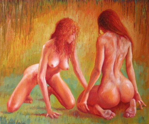 🐞La Cigale et la Fourmi 🐞The Ant and the Grasshopper 🐞Die Ameise und die Heuschrecke von Isabel Mahe, Malerei kaufen auf Singulart