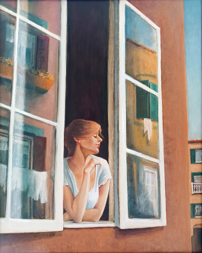 🏨 Fenêtres italiennes 🏨 Italian windows 🏨 Italienische Fenster di Isabel Mahe, Pittura in vendita su Singulart