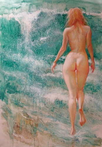 🌊 Mer d'Emeraude 🌊 Emerald Sea 🌊 Smaragdmeer par Isabel Mahe, Œuvre sur papier en vente sur Singulart