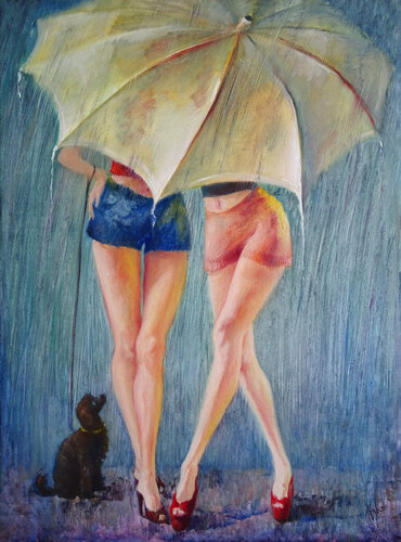 French cancans ((( French gossip *** Französischer Klatsch ))) di Isabel Mahe, Pittura in vendita su Singulart