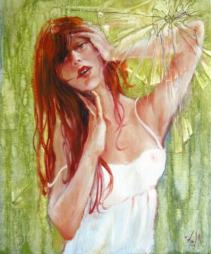 🦷Les dents du Bonheur 🦷Gap-toothed girl 🦷Lückenzahnmädchen di Isabel Mahe, Pittura in vendita su Singulart