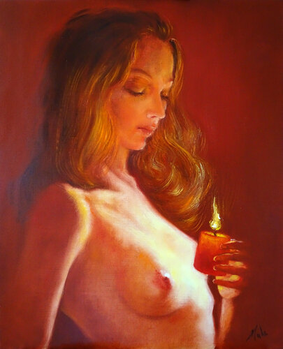 🔥 Red candle van Isabel Mahe, Schilderij te koop op Singulart