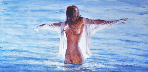 🌅 Syrtaki van Isabel Mahe, Schilderij te koop op Singulart