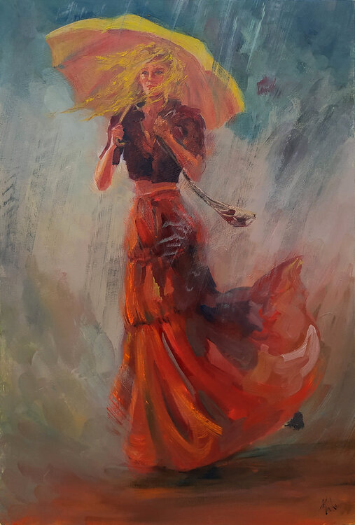 ☔️ L'Orage au Parapluie Jaune ☔️ The Storm with Yellow Umbrella ☔️ Der Sturm mit gelbem Regenschirm Isabel Mahe